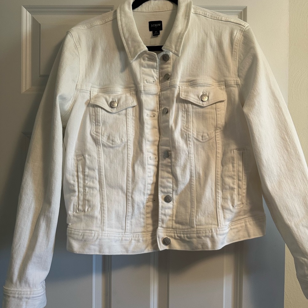 J. Crew Women's White Denim Jacket Sz. XL